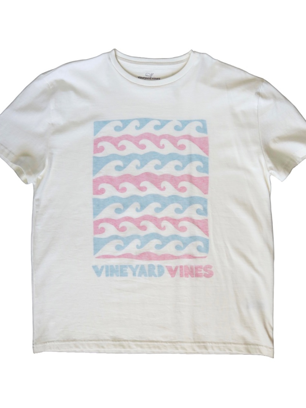 Vineyard Vines Light Pink & Blues Waves Graphic Tee